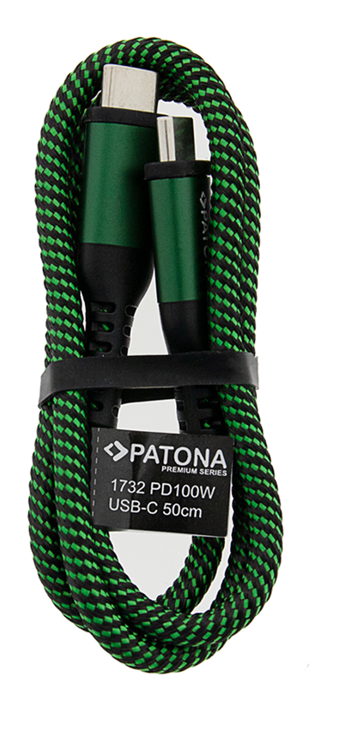 PATONA Premium PD 100W USB-C auf USB-C Kabel  E-Marker Chip  50cm USB2.0/480MBPS